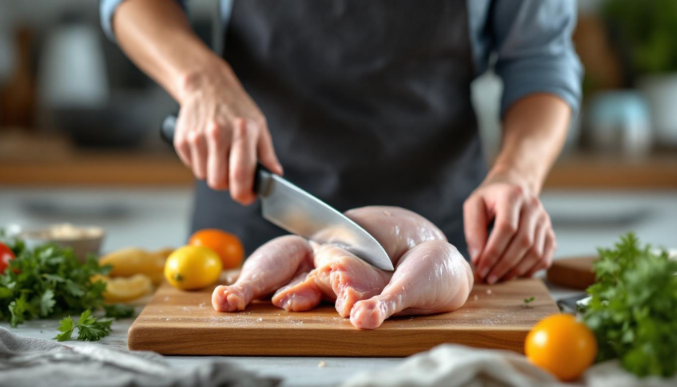 apprenez à découper le poulet en morceaux facilement grâce à nos conseils pratiques et astuces simples pour une préparation rapide et efficace.